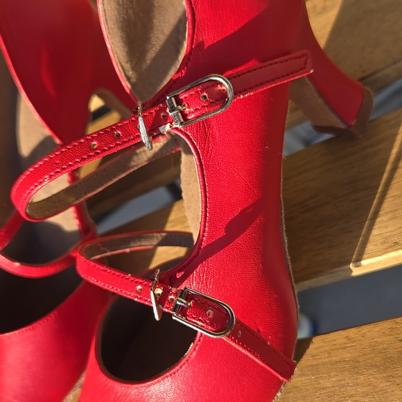 Very Fine PP201 Red 3” Cuban Heel Salsa Latin Dance Shoes 6.5 - Picture 10 of 17